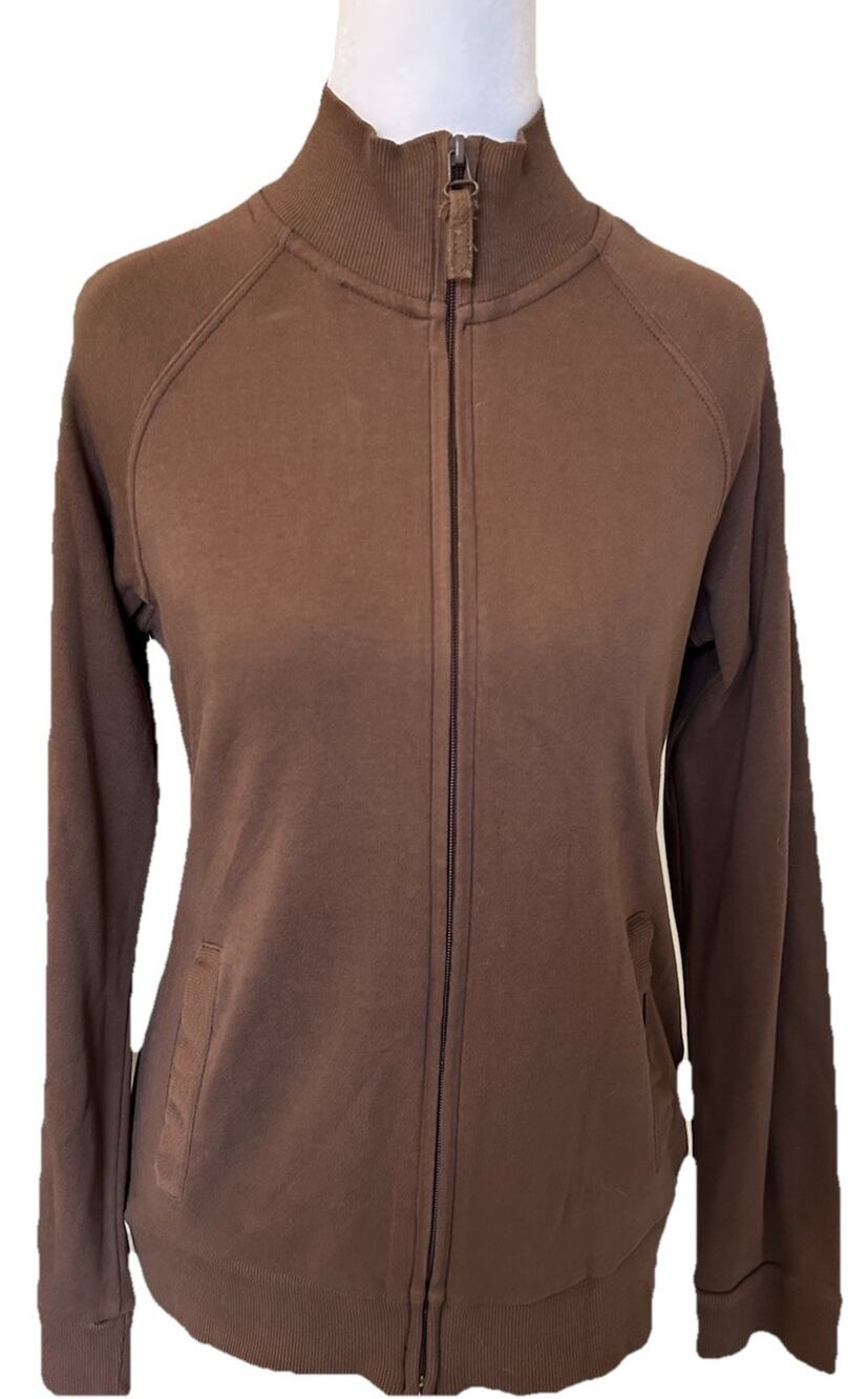 Zara Basics Brown Zip Up Jacket Athletic Casual Gym Walking Hiking Outdoor Large